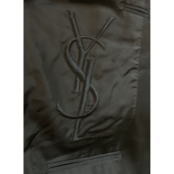Yves Saint Laurent Rive Gauche Men's Suit Jacket Black 3buttons 100%‎ Cupro - Picture 8 of 11